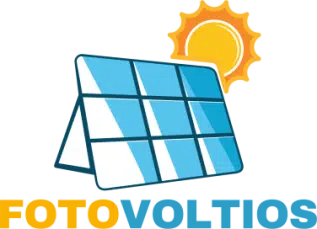 Fotovoltios: Logo de empresa instaladora de placas solares y autoconsumo en Madrid