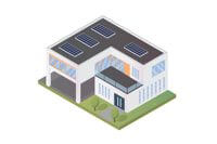 casa con placas solares para 4 personas o 3200 kw.