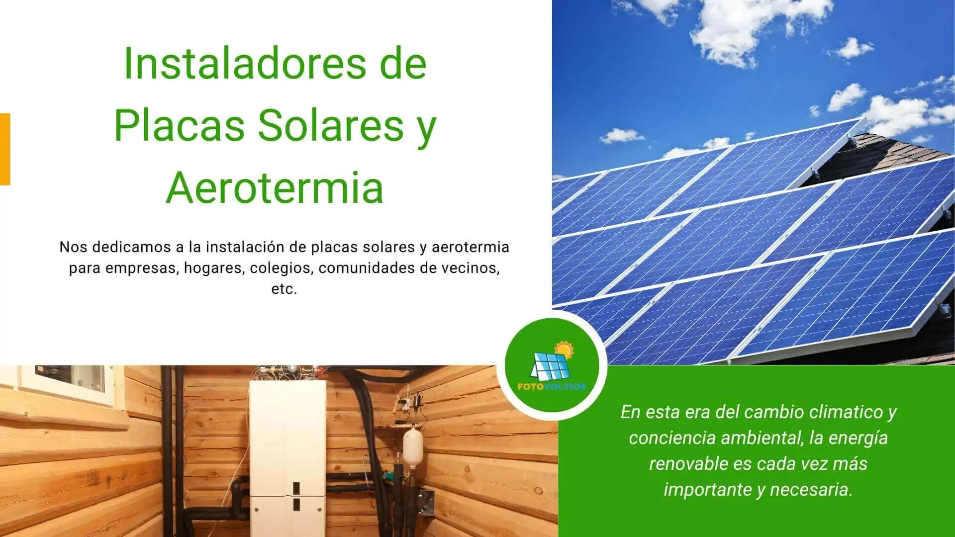 Instaladores de placas solares y aerotermia