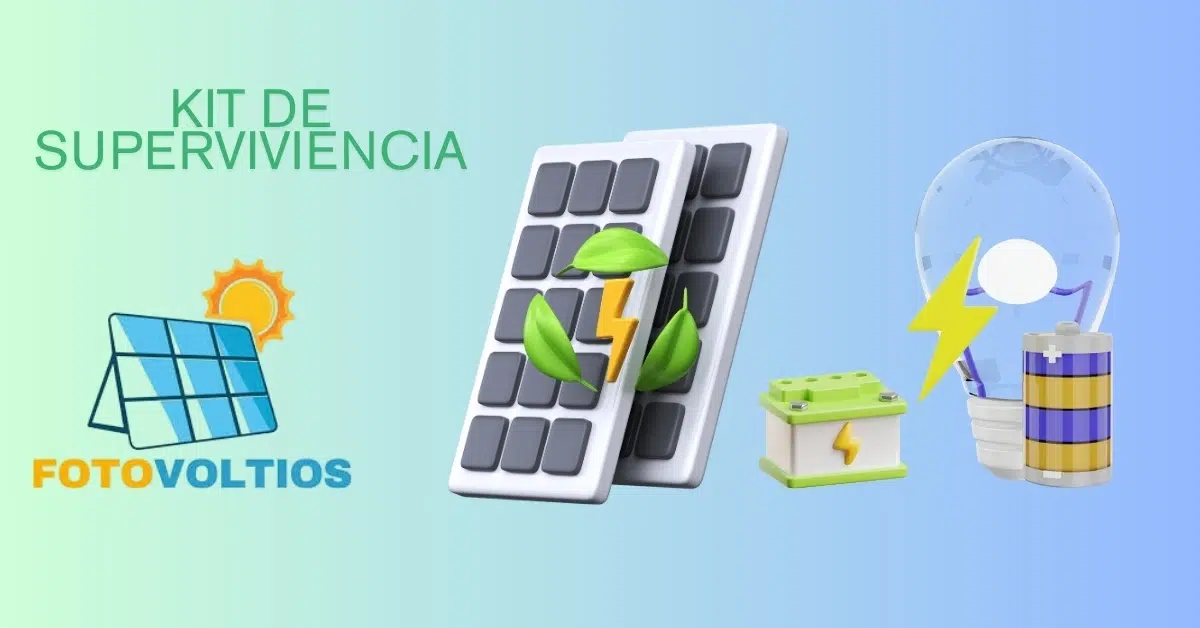 Kit solar de supervivencia completo para ser autosuficiente en caso de crisis energética.